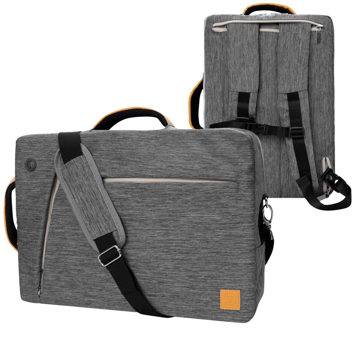 VanGoddy Slate Gray Convertible Laptop Bag for 14" to 15.6