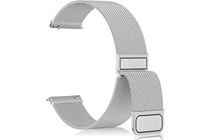 Vanjua 20mm 22mm Watch Band for Women Men, 20mm 22mm Quick Release Stainless Steel Metal Mesh Loop Adjustable Magnetic Replacement Wristbands Straps Bands