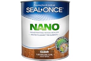 Seal-Once Nano Penetrating Wood Sealer - Premium Waterproof Sealant - 1 Gallon Clear Wood Sealant