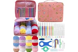 ZICALSO Crochet Kit for Beginners Adults,Beginner Crochet Kits with Yarn,Learn to Crochet Kit,Crochet Supplies,Ergonomic Crochet Hooks and Small Crochet Hooks