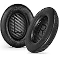Aurivor Replacement Ear-Pads for Bose Quiet-Comfort QC 35 (ii) 25 15 2 Headphones, Tear-Proof Cushion for QC35 (ii) QC25 QC15 QC2 SoundTrue/SoundLink AE2/AE2i/AE2w Around-Ear Headphones (Black)