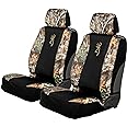 Browning Universal Front Seat Covers, Water and Dirt Resistant Car, Truck, and SUV Seat Covers, Morgan (Realtree Edge), Low B