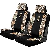 Browning Universal Low Back and Bench Seat Covers, Water and Dirt Resistant Car, Truck, and SUV Seat Covers, Morgan (Realtree Edge), Low Back (2 Pack)