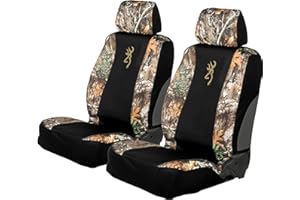 Browning Universal Low Back and Bench Seat Covers, Water and Dirt Resistant Car, Truck, and SUV Seat Covers, Morgan (Realtree Edge), Low Back (2 Pack)