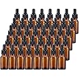 Kingrol 40 Pack Amber Glass Bottles with Glass Eye Dropper, 1/2 oz Dropper Bottles for Essential Oils, Perfumes, Aromatherapy