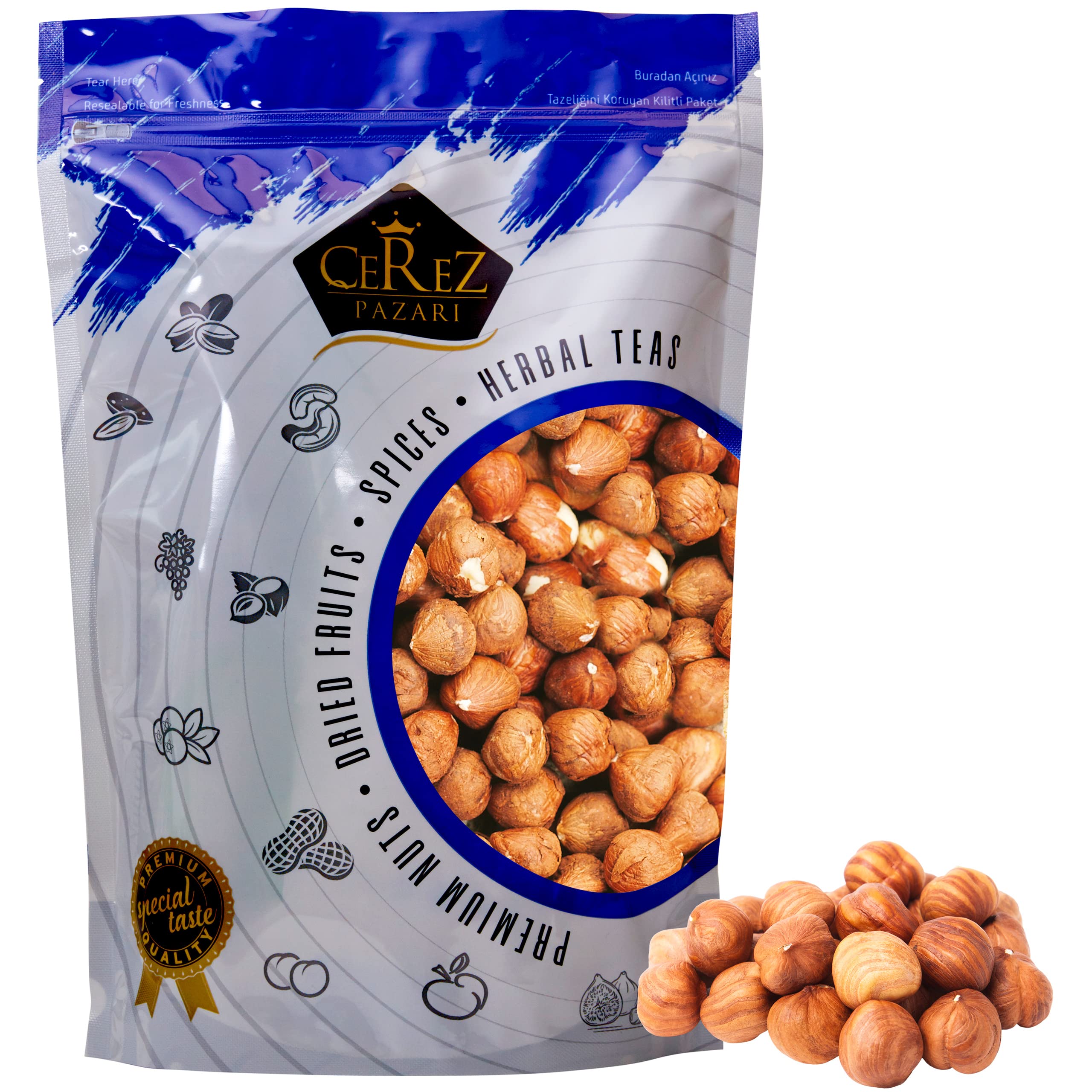 Cerez Pazari Turkish Raw Hazelnuts (Filberts) in