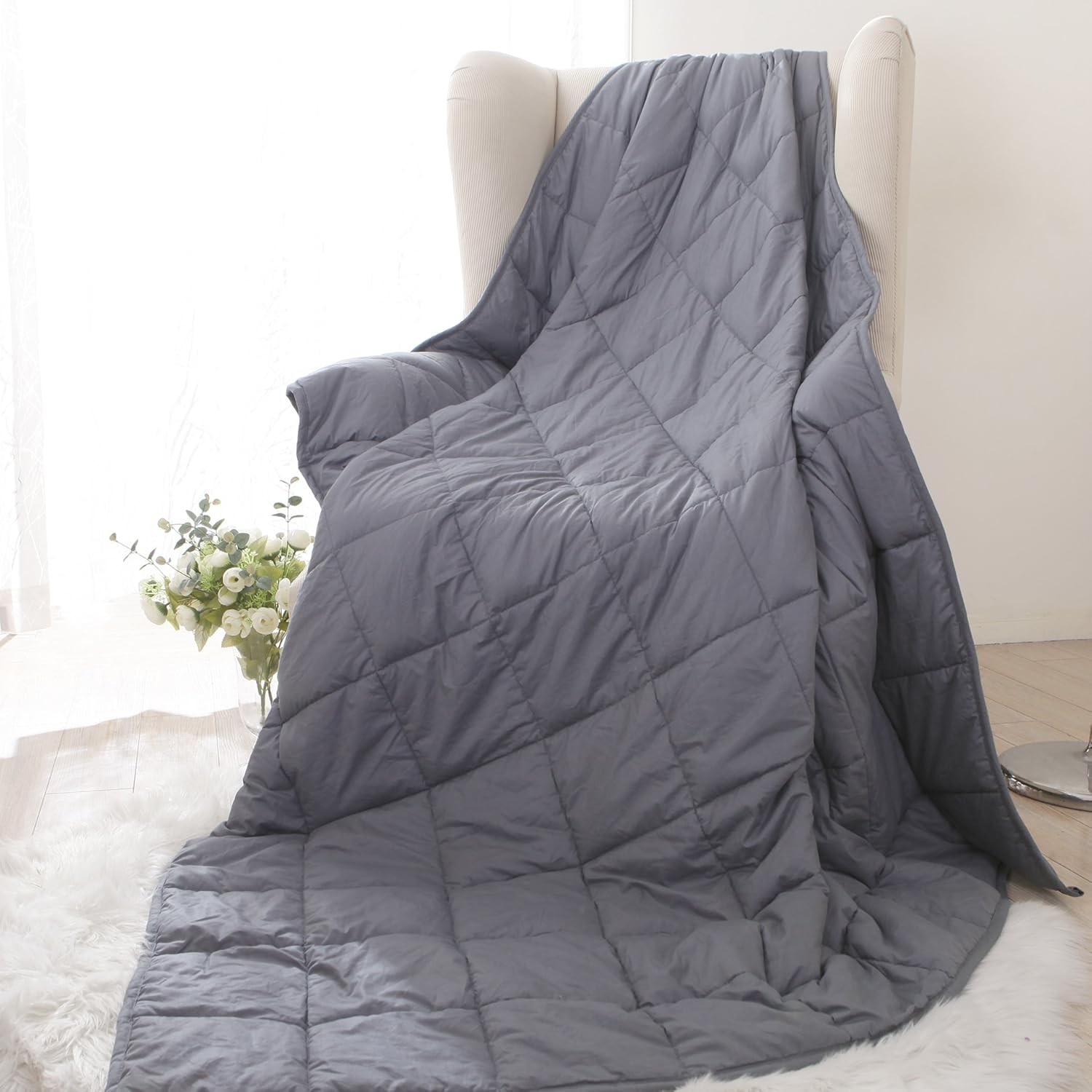 Utridevn Weighted Blanket,20 lbs(60"x80",Gray) fits 150-200 lbs