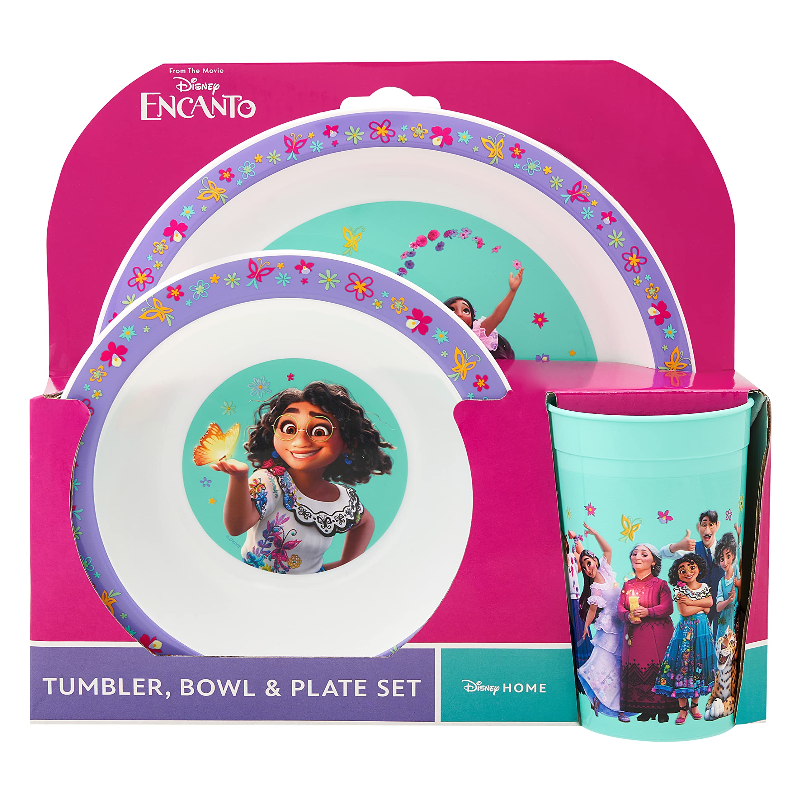 Disney Encanto Kids Tableware Set – 3 Piece Reusable PP Plate, Bowl & Cup for Children - Tumbler & Dinnerware Set for Mealtimes – for 36 Months & Up — image 1