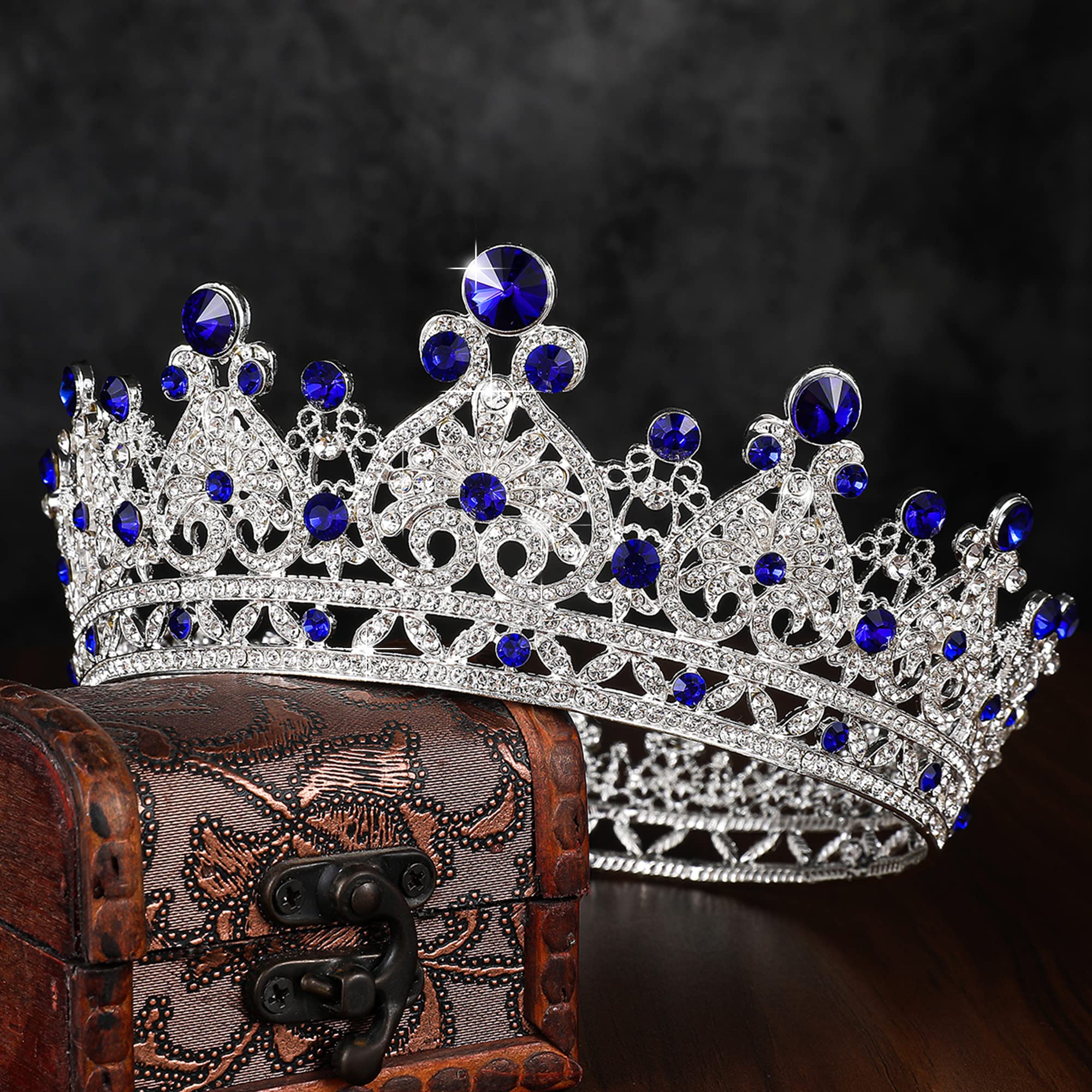 Mua Sapphire Queen Crown and Tiara for Women Girls, Rhinestone Full ...