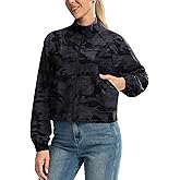 Soothfeel Women's Athletic workout Jacket Lightweight UPF 50+ Long Sleeve Sun Protection Shirts Zip Up Cropped Hiking Tops