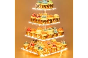 Weddingwish Pastry Stand 4 Tier Acrylic Cupcake Display Stand Cake Stand Dessert Stand Cupcake holder Pastry serving platter 