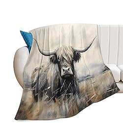 Highland Cow Blanket Farm Cow Throw Blanket