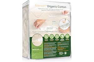 Allersoft|Unbleached Organic Cotton| Dust, Pet Dander, Feather and Pollen Allergy Control Comforter Protector & Duvet Cover