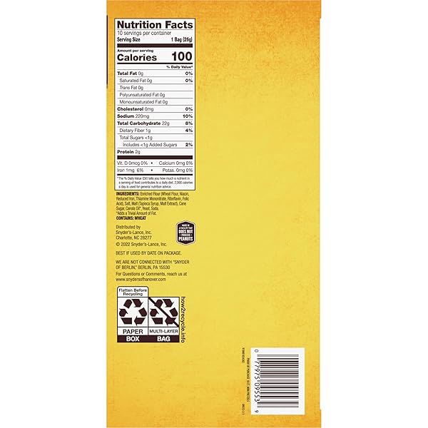 SNYDER’S OF HANOVER MINI PRETZELS, 10 COUNT 0.92 OZ