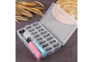 38pcs Cake Decor Kit – 32 Piping Tips + 2 Couplers + 2 Flower Nails Set