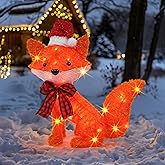 Dazzle Bright 3D 20in Lighted Christmas Fox, Christmas Decorations Outdoor Pre-Lit 35 L Fox with Lights, Light Up Xmas Decor for Indoor Outdoor Festive Holiday Garden Yard Lawn Patio