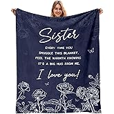 Sister Gifts Blanket, Sisters Gift from Sis, Sister Birthday Gifts, Gift for Adult Sisters on Mothers Day Christmas, to My Sis Soft Throw Blanket 50" x 60"