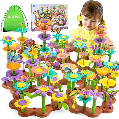 Funsland Flower Garden Building Toys 272 PCS Kids STEM Learning Set