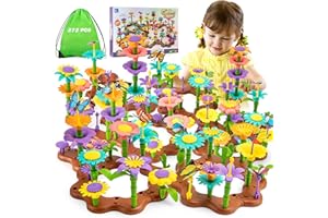 Funsland Flower Garden Building Toys for Girls: 272 PCS Kids Gardening Kit Set Gifts for 3 4 5 6 7 Year Old Toddler