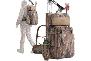 WILD CEDAR Bow Hunting Backpack 3.0 for Men, Saddle Camo backpack with Bow Holder, Compound Bow Hunting Bag for Saddle Hunting Deer and Elk