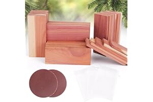 Woodever 40 Pack Cedar Planks for Clothes Storage, 100% Natural Aromatic Cedar Wood Pieces for Closets and Drawers, with Sand