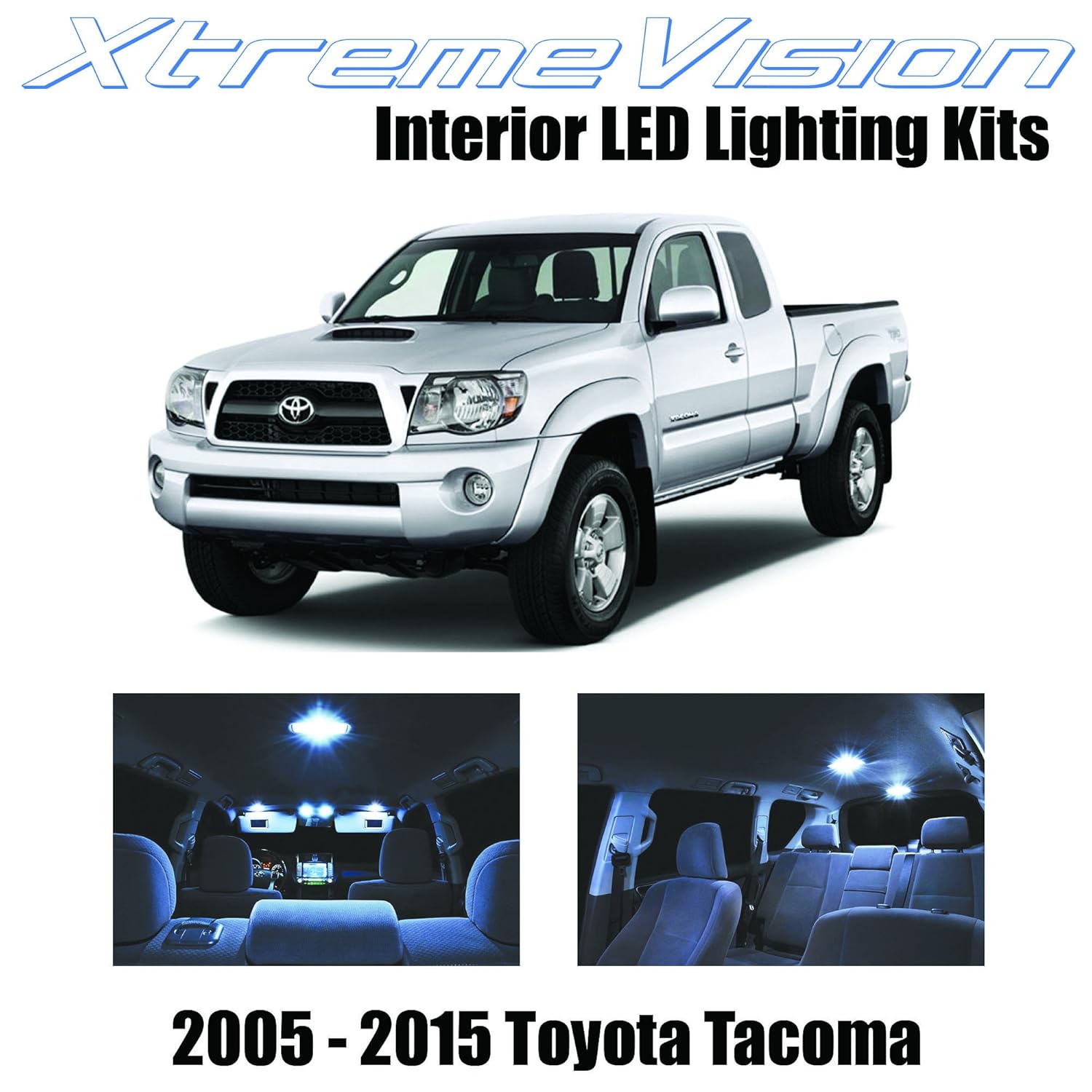 XtremeVision Toyota Tacoma 2005-2015 (7 Pieces) Cool White Premium Interior LED Kit Package + Installation Tool