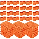 Leyndo 72 Pcs Wrist Sweatbands Bulk for Kids Field Day Cotton Terry Sweat Bands Sports Fan Wristbands Kids for Summer Camp Student Football Team Competition Party