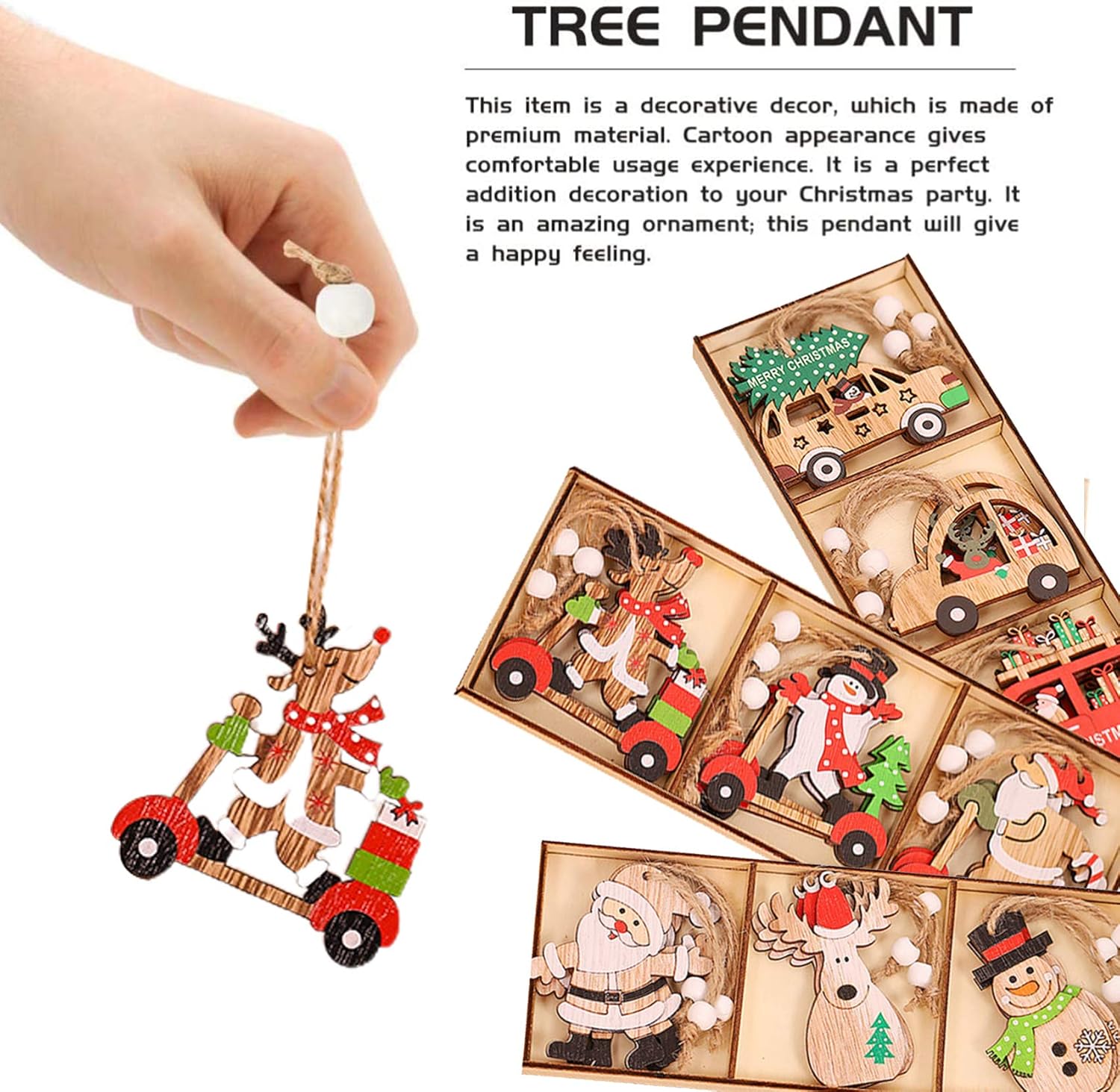 Decoración de temporada A Adornos de Navidad Madera Decoraciones