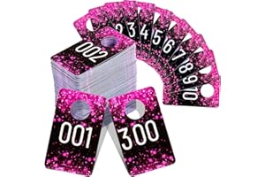 Jetec Live Plastic Number Tags, Consecutive Reusable Normal and Mirrored Image Number Tags for Live Coat Room Hanger Cards