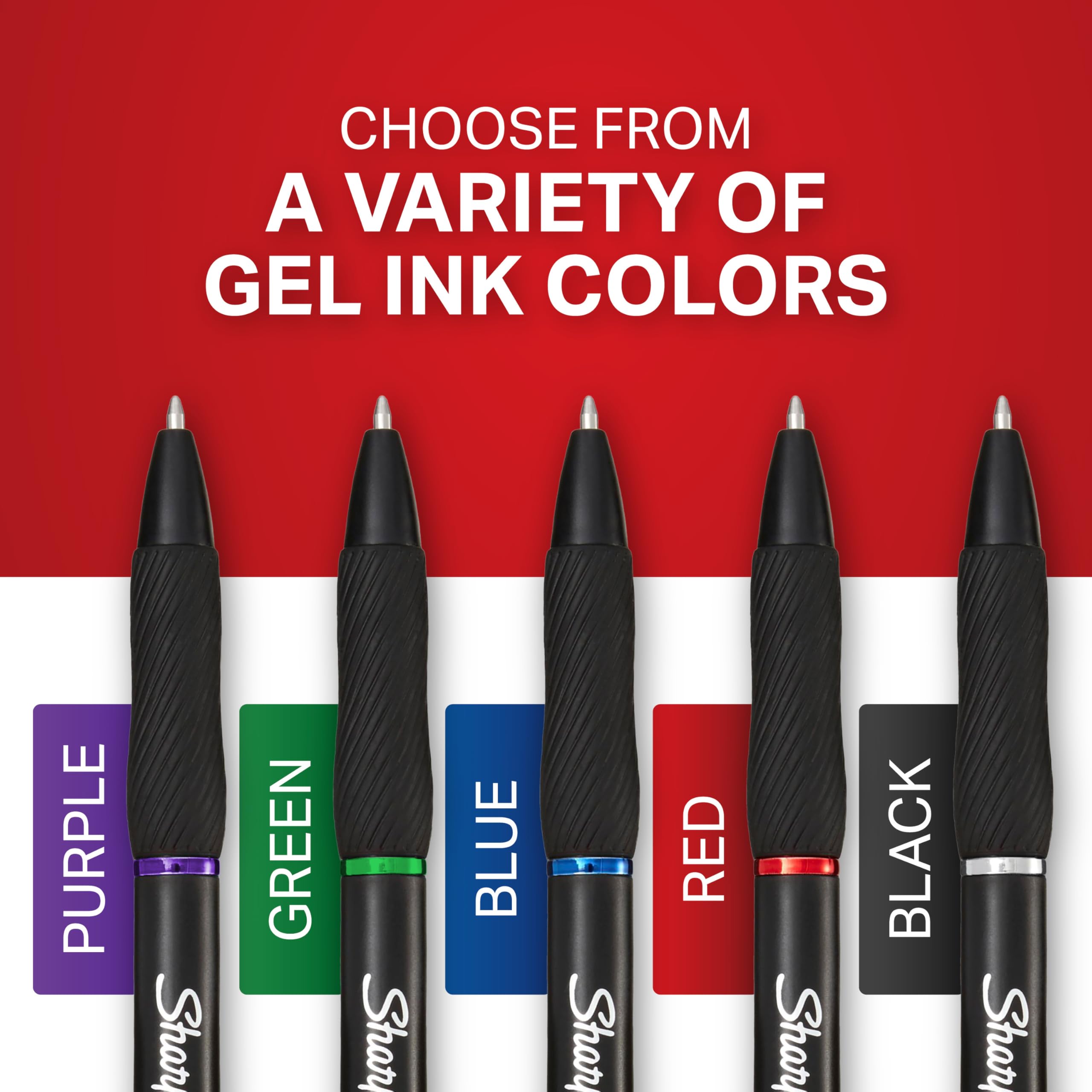 Sharpie S-Gel Pens, Medium Point (0.7mm), Assorted Ink Colors, 8 Count - Ideal for Writing, Journaling, Drawing, Coloring, Note-Taking, College Supplies