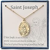 Ascona Valentines Day Gifts for Her Saint Christopher/Michael/Jude/Joseph/Anthony Necklace for Women Catholic Medal Pendant Jewelry 18+2 Inches