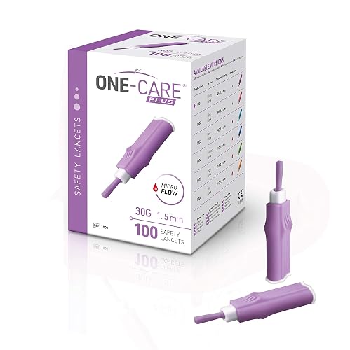 Single Use Contacts ONE-CARE Plus Safety Lancets, Contact-Activated, 30G x 1.5mm, 100/bx ...