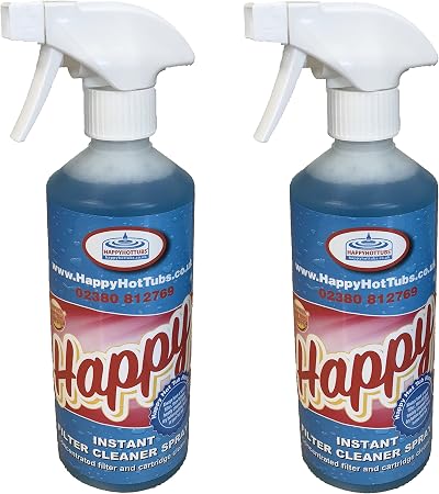 Happy Hot Tubs Instant Filter Cleaner Spray 2 x 500ml Prolong Life