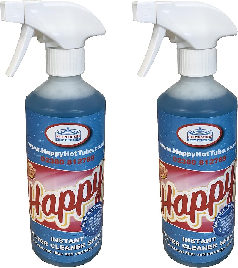 Happy Hot Tubs Instant Filter Cleaner Spray 2 x 500ml Prolong Life