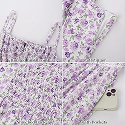 Summer Corset Dress for Women Ruched Bust Floral