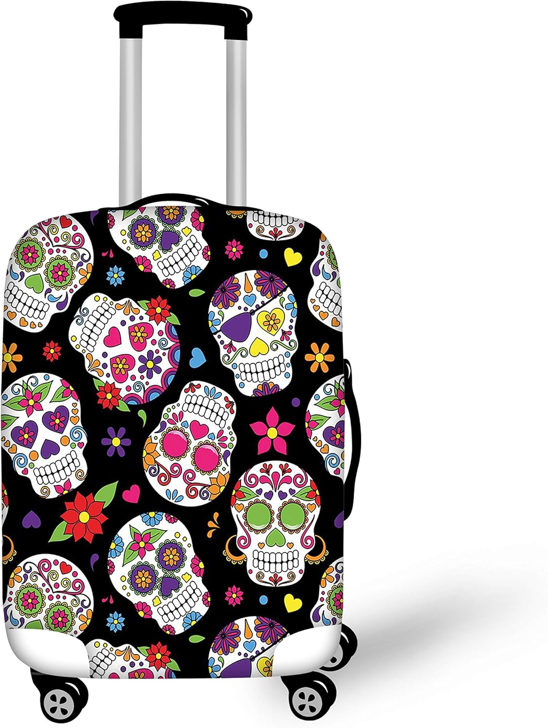 luggage with skull design