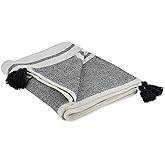 DII New Traditional, 2-Tone Chevron Stripe Throw, 50x60, Black