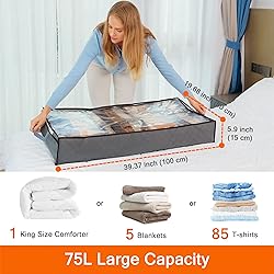 Vieshful 3 Pack Underbed Storage Bags 75L Foldable