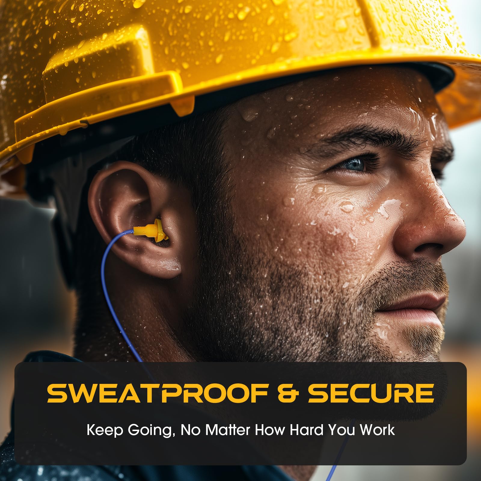 MIPEACE Wired Ear Protection Headphones, Ear Plug Headphones for Work-Safety Work Earbuds for Mowing Construction Industry