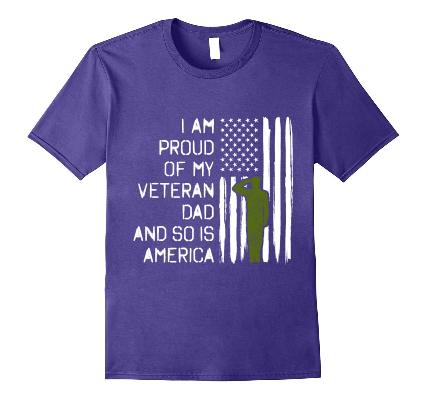 Veteran Dad Military Salute Proud Family T-Shirt-ANZ