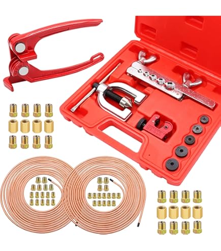 Copper Nickel Brake Line Tubing Kit 1/4 OD 25 Ft Coil Roll W/ 16 Fittings - Foto 6