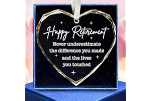 SUCHAGIFT Retirement Gifts for Women Men 2025 - Retirement Gifts for Women Men 2025 Coworker, Teacher, Nursing - Never Underestimate The Difference You Made Ornament - Glass Retired Ornament 2025