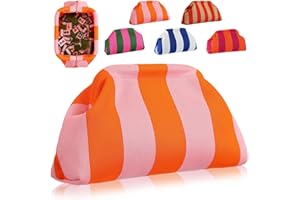 Sunnymove 1 Pcs Empty Mahjong Tile Bag American Mahjong Bag Crochet Striped Storage Pouch Travel Birthdays Gift for Women Gam