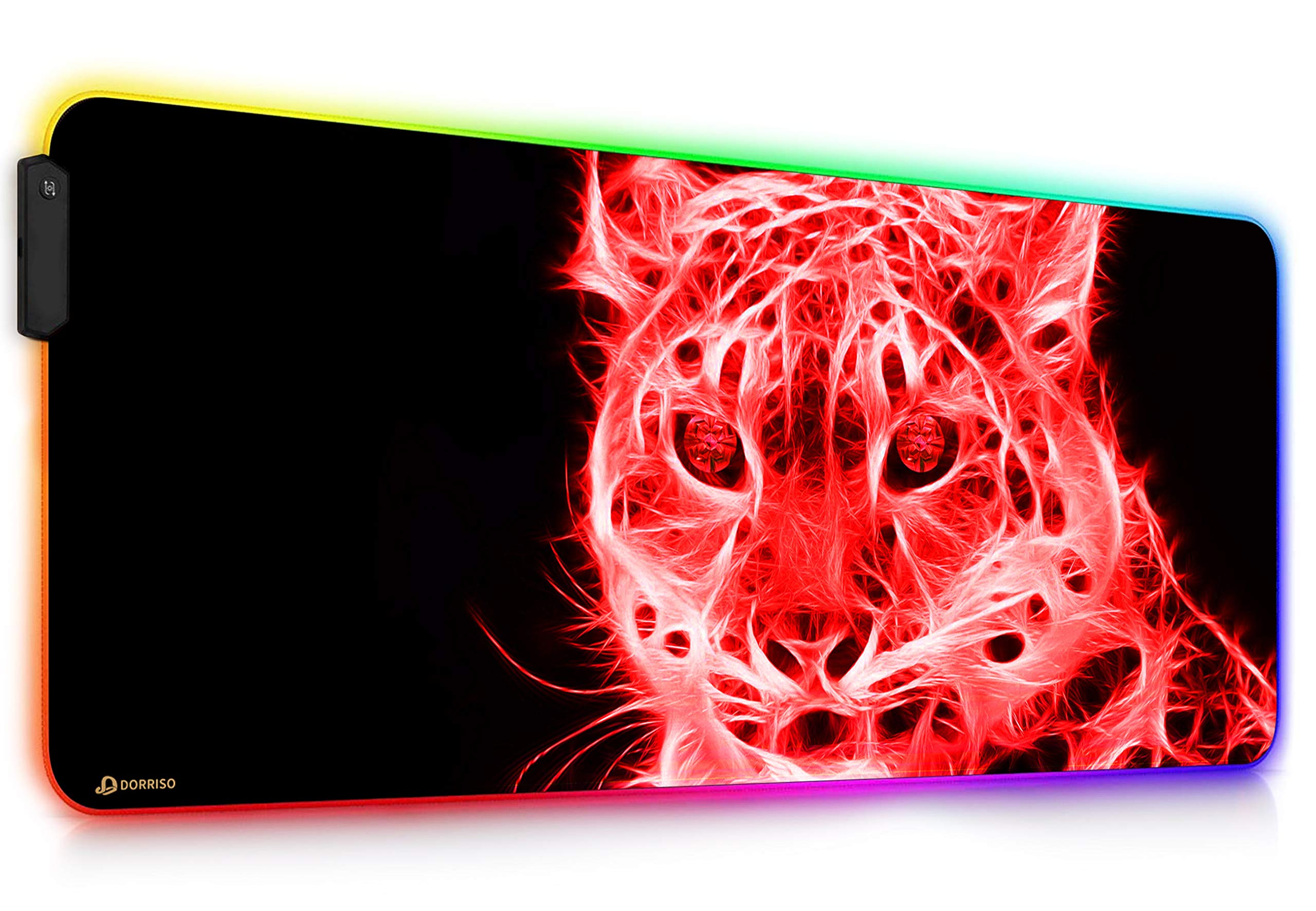 DORRISO Mouse Pad RGB Gaming Mouse Mat New Large 900x400x4mm XXL 12 Glowing Modes LED Extended Mousepad Anti-slip Rubber Base Keyboard Soft Mouse Pads for Computer Laptop PC Desk Gaming Mousepad