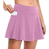 Fulbelle Tennis Skirts for Women Elastic Athletic Golf Skorts with Pockets