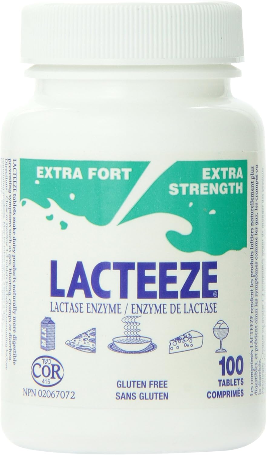 Lacteeze Extra Strength Lactase Enzyme 100Count Amazon.ca Health