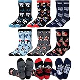 Jamntower 6 Pairs Novelty Sports Gifts for Men Cotton Crew Socks Birthday Gift for Wrestling Swim Fencing Boxing Lover