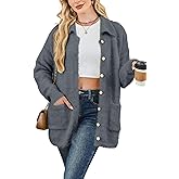 Cakulo Womens Oversized Fuzzy Cardigan Sweaters Fall Winter Outfits Open Front Collared Cardigans Pockets 2025
