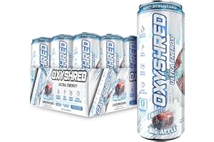EHP Labs x Ghostbusters OxyShred Healthy Energy Drink - Zero Sugar Energy Drinks, Green Tea Extract, Vitamin C & L Carnitine - Zero Carbs, Zero Calories, Clean Caffeine - Frosty Big Apple (12-Pack)