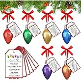 Vercraft 6 Set Nurse Christmas Ornament Christmas Nurse Gifts Appreciation Bulb Ornament Glitter Thank You Decoration with Red Poem Card Bow for Xmas Tree